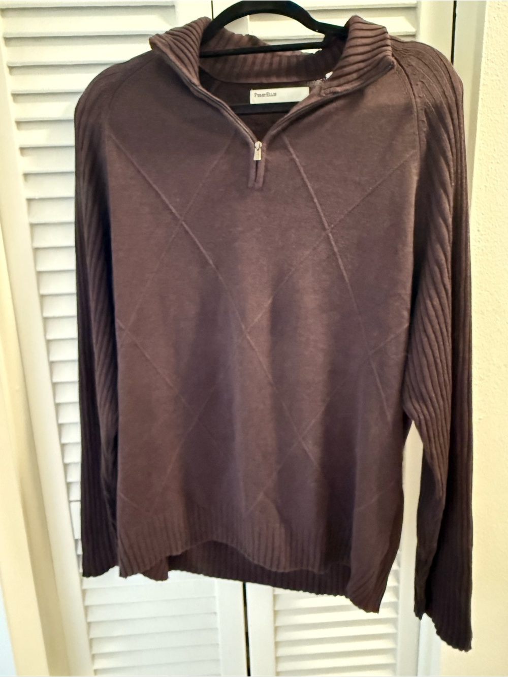 NWT Never Worn Perry Ellis Men's Brown Quarter-Zip Sweater